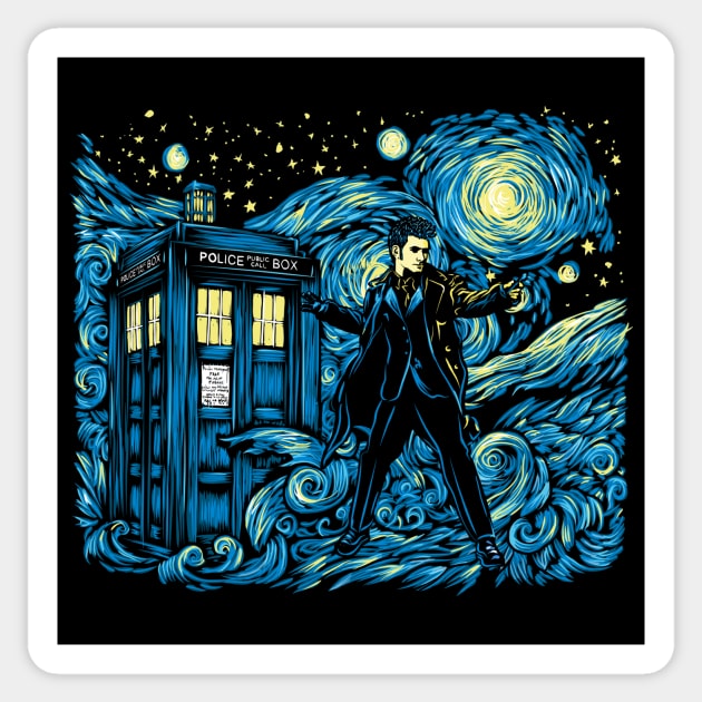 Tenth doctor dreams of time and space Sticker by DrMonekers